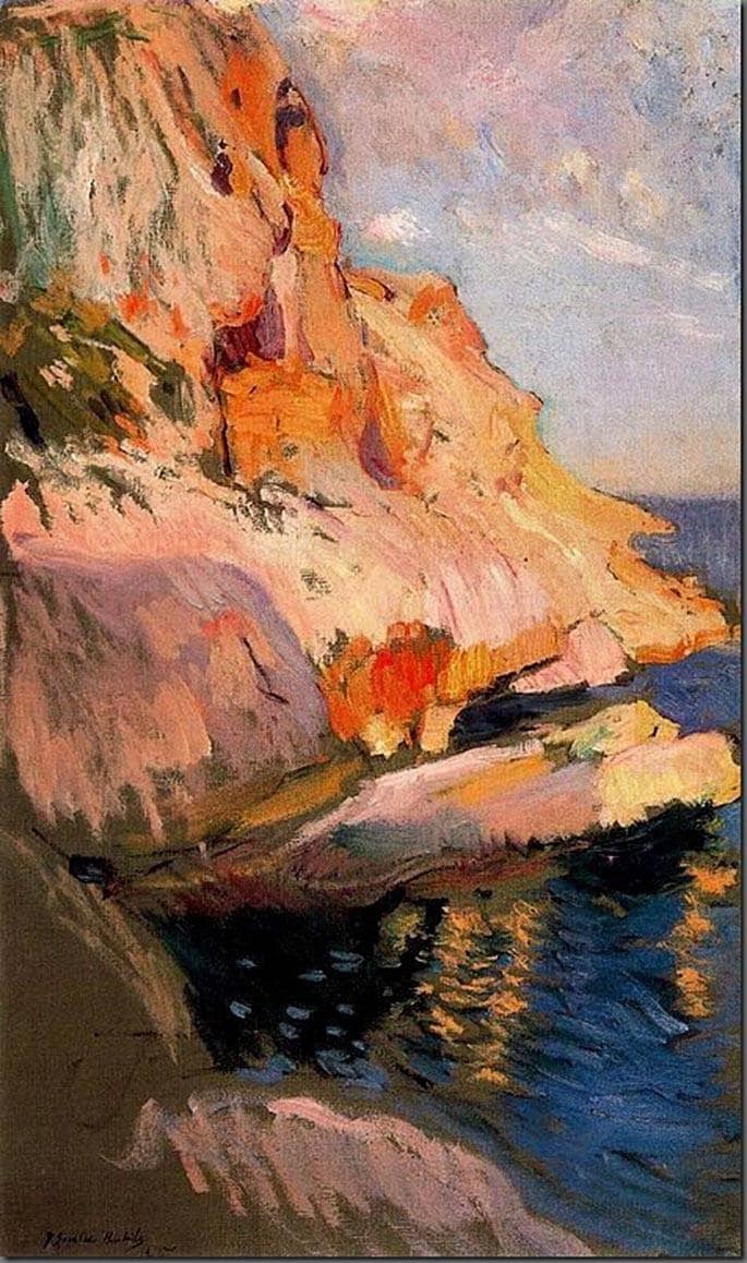 Cave at San Antonio, Javea by Joaquín Sorolla — hand-painted landscape oil painting reproduction on canvas
