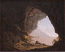 Cavern, Near Naples by Joseph Wright — rock oil painting wall art, Romanticism