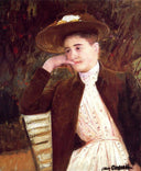 Celeste in a Brown Hat by Mary Cassatt — male oil painting wall art, Impressionism