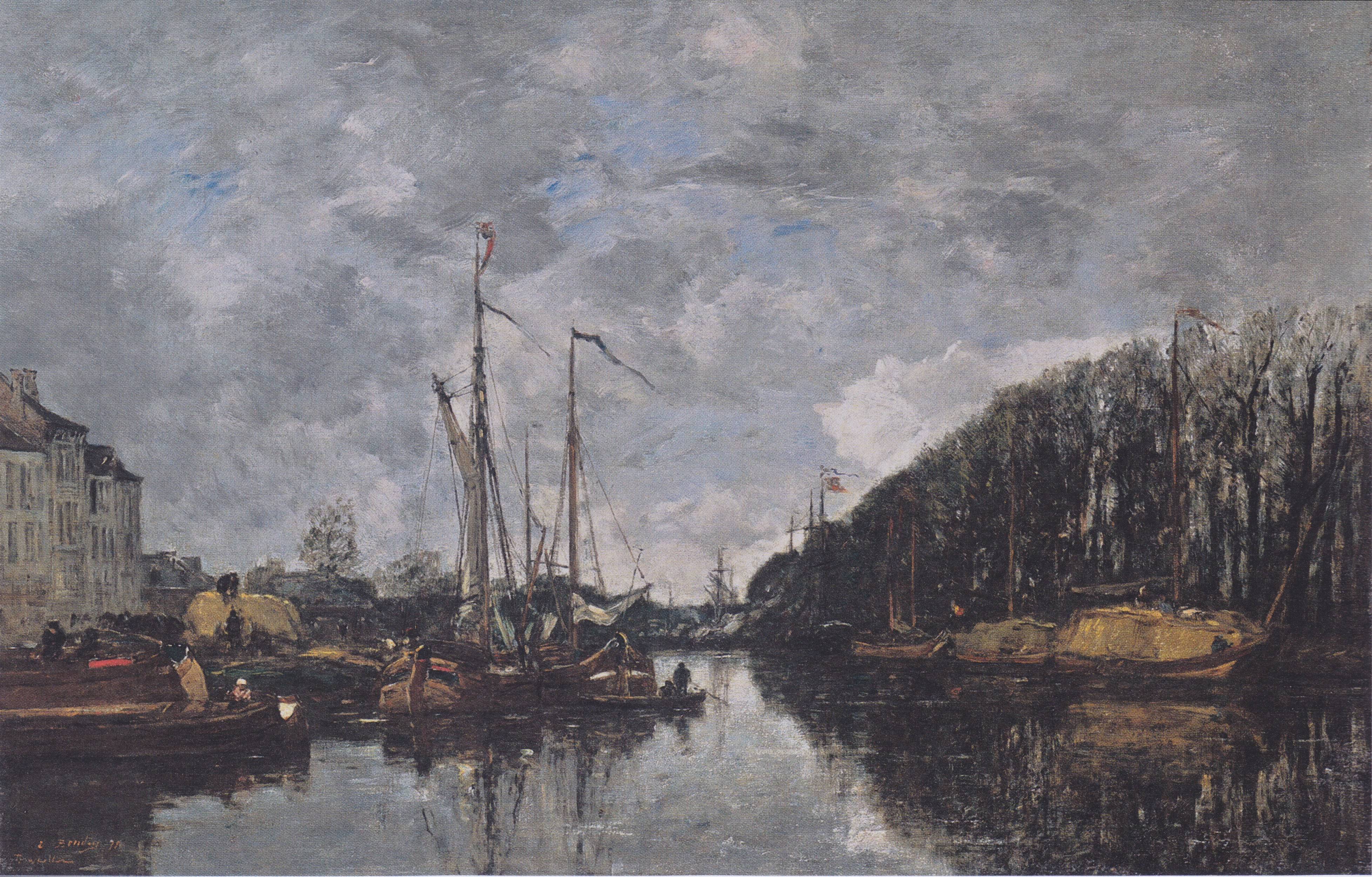 Channel at Allèe Verte in Brussels - Eugene Boudin