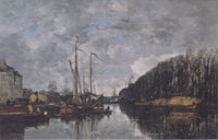 Channel at Allèe Verte in Brussels by Eugene Boudin — hand-painted landscape oil painting reproduction on canvas