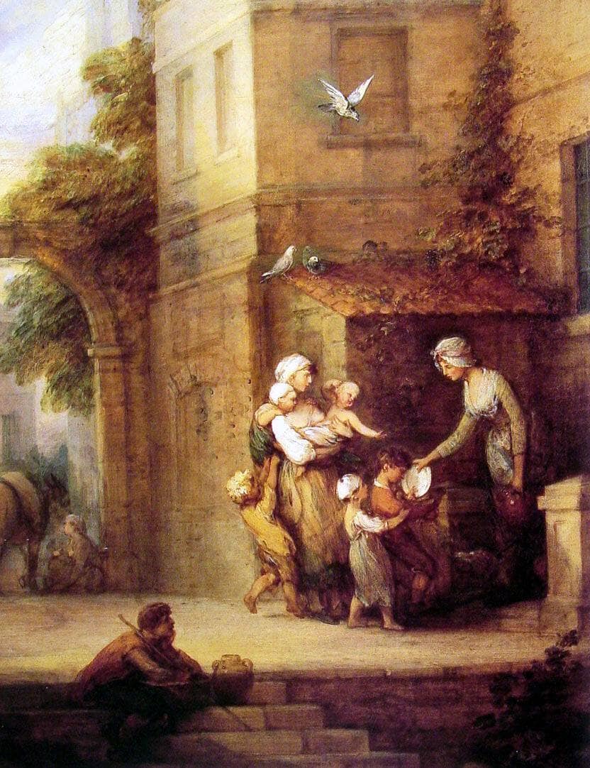 Charity relieving Distress by Thomas Gainsborough — hand-painted portrait oil painting reproduction on canvas