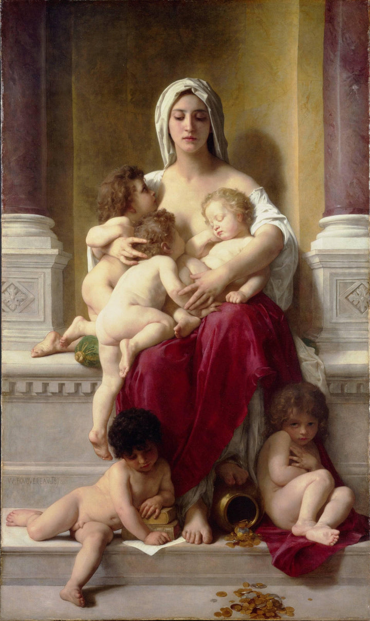 Charity by William-Adolphe Bouguereau — hand-painted cultural oil painting reproduction on canvas