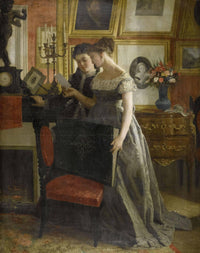 Two young women in a cabinet