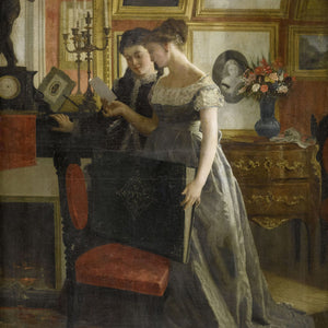 Two young women in a cabinet