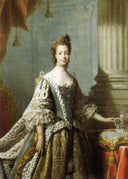 Charlotte Sophia of Mecklenburg-Strelitz by Allan Ramsay — male oil painting wall art, Rococo