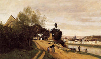 Chateau Thierry by Camille Corot — hand-painted landscape oil painting reproduction on canvas