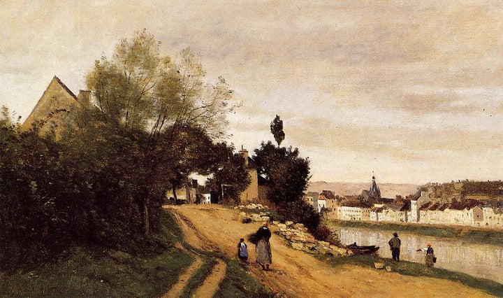 Chateau Thierry by Camille Corot — hand-painted landscape oil painting reproduction on canvas