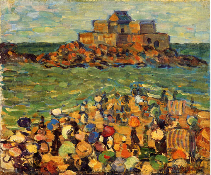 Chateaubriand s Tomb, St Malo (also known as St. Malo Chateaubriand s Tomb) by Maurice Prendergast — hand-painted landscape oil painting reproduction on canvas