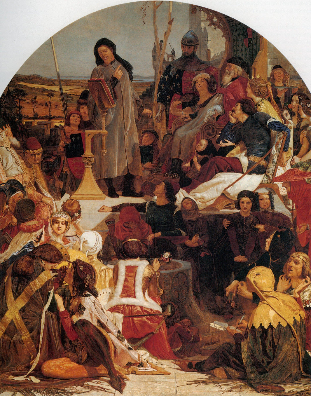 Chaucer at the Court of Edward III by Ford Madox Brown — hand-painted cultural oil painting reproduction on canvas