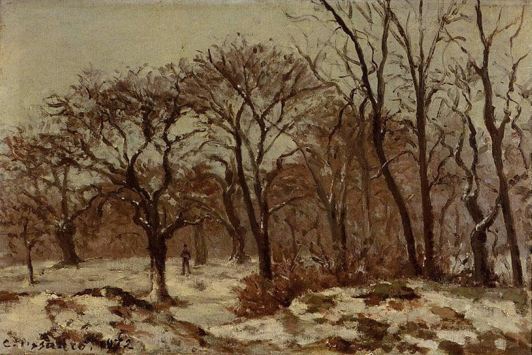 Chestnut Orchard in Winter by Camille Pissarro — hand-painted botanical oil painting reproduction on canvas