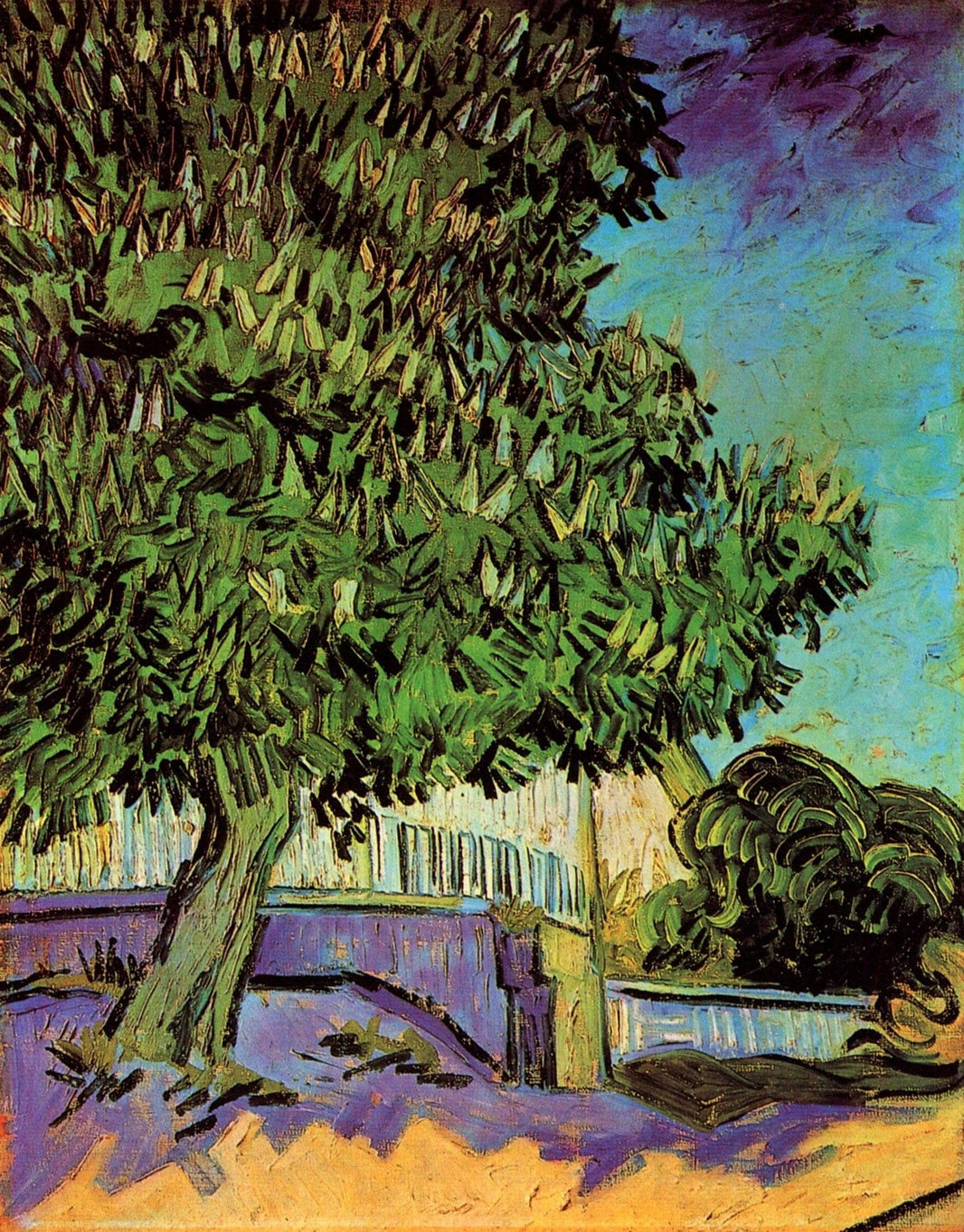 Chestnut Tree in Blossom by Vincent van Gogh — hand-painted botanical oil painting reproduction on canvas