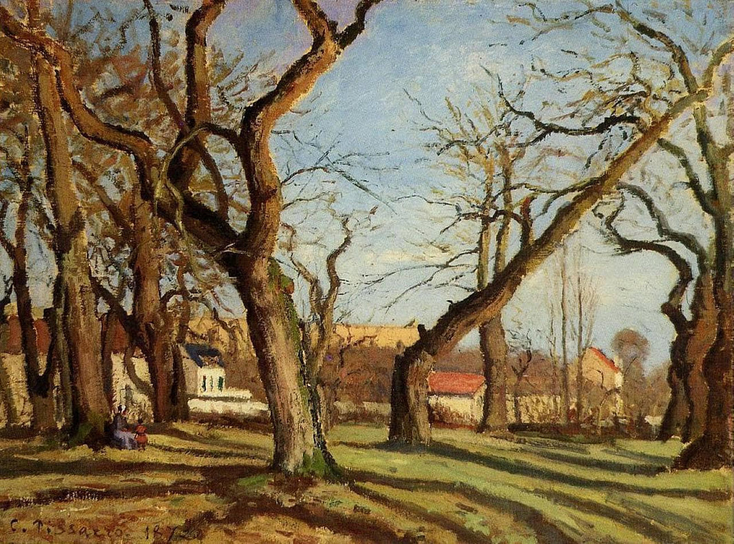 Chestnut Trees at Louveciennes by Camille Pissarro — hand-painted botanical oil painting reproduction on canvas