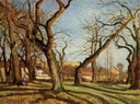 Chestnut Trees at Louveciennes by Camille Pissarro — rural oil painting wall art, Impressionism