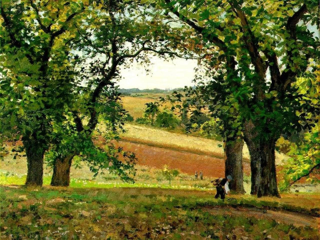 Chestnut Trees at Osny by Camille Pissarro — hand-painted botanical oil painting reproduction on canvas