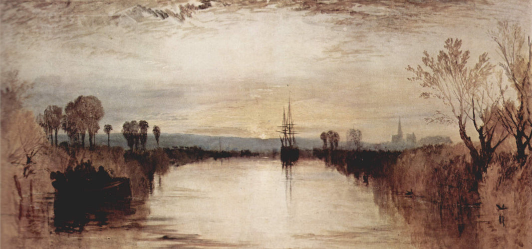 Chichester Canal by J.M.W. Turner, hand-painted botanical oil painting reproduction on canvas