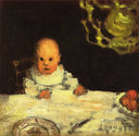 Child at Table by Pierre Bonnard — children oil painting wall art, Post Impressionism