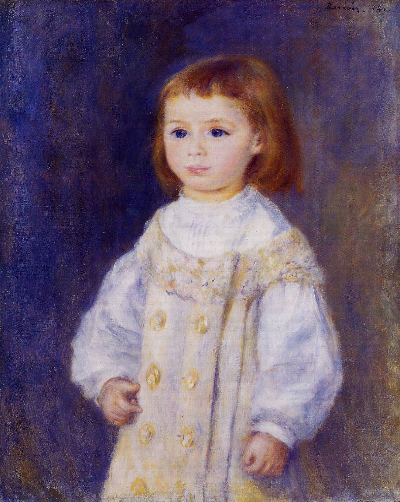 Child in a White Dress (Lucie Berard) by Pierre-Auguste Renoir — hand-painted portrait oil painting reproduction on canvas