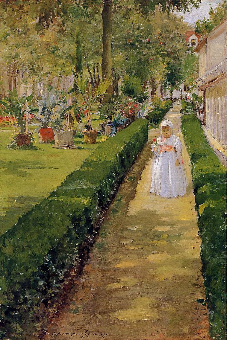 Child  on a Garden Walk on gallery wrap