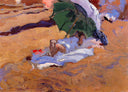 Child's Siesta by Joaquín Sorolla — children oil painting wall art, Impressionism