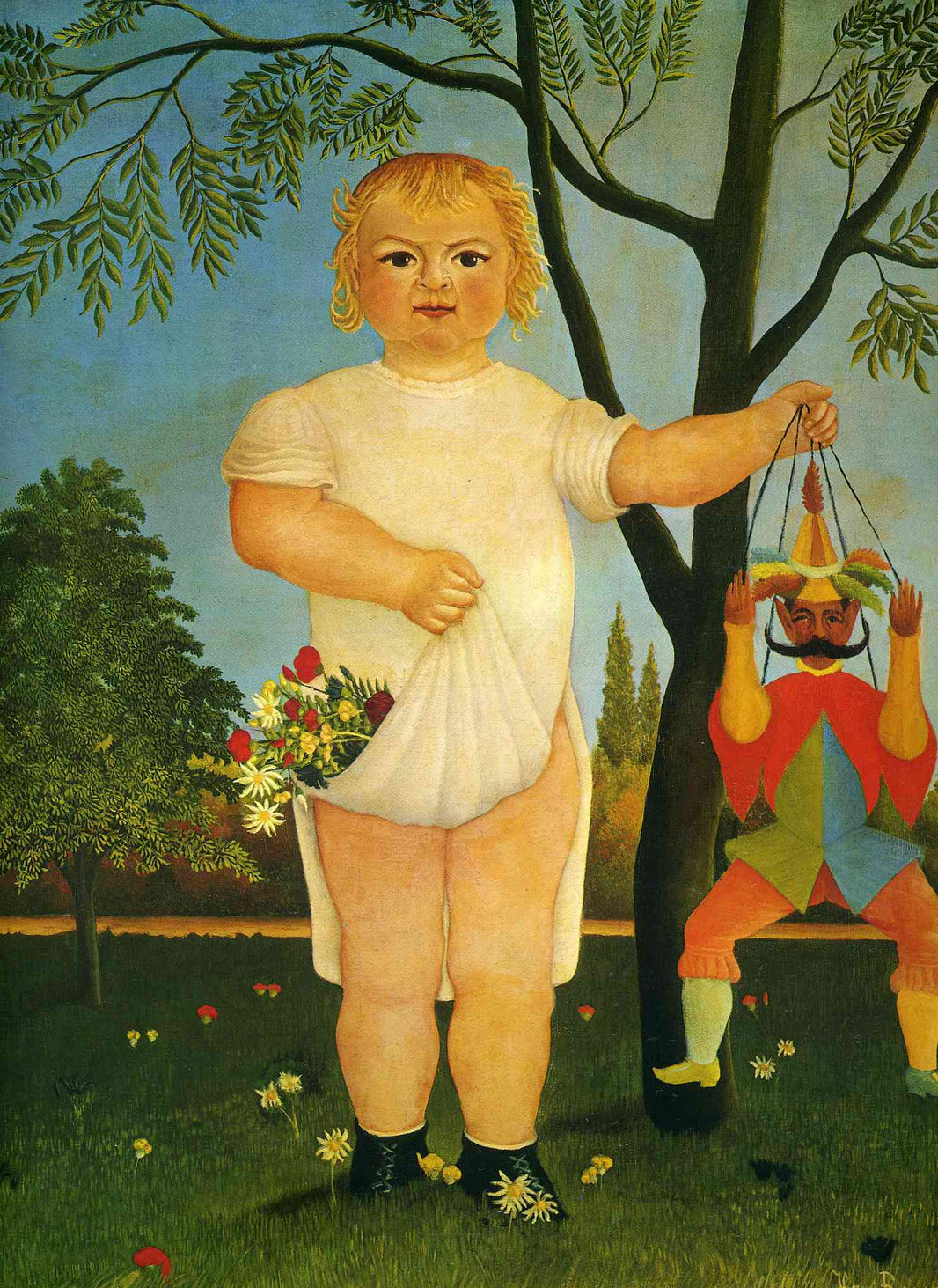 Child with a Puppet by Henri Rousseau, hand-painted abstract oil painting reproduction on canvas