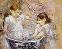 Children at the Basin by Berthe Morisot — vintage oil painting wall art, Impressionism