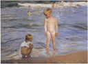 Children bathing in the afternoon sun by Joaquín Sorolla, children oil painting wall art, Impressionism