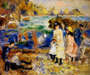Children by the Sea in Guernsey by Pierre-Auguste Renoir — hand-painted landscape oil painting reproduction on canvas