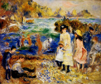 Children by the Sea in Guernsey by Pierre-Auguste Renoir — hand-painted landscape oil painting reproduction on canvas