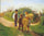 Children collecting leftover crops in hallway