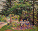 Children in a Garden at Eragny by Camille Pissarro — forest oil painting wall art, Impressionism