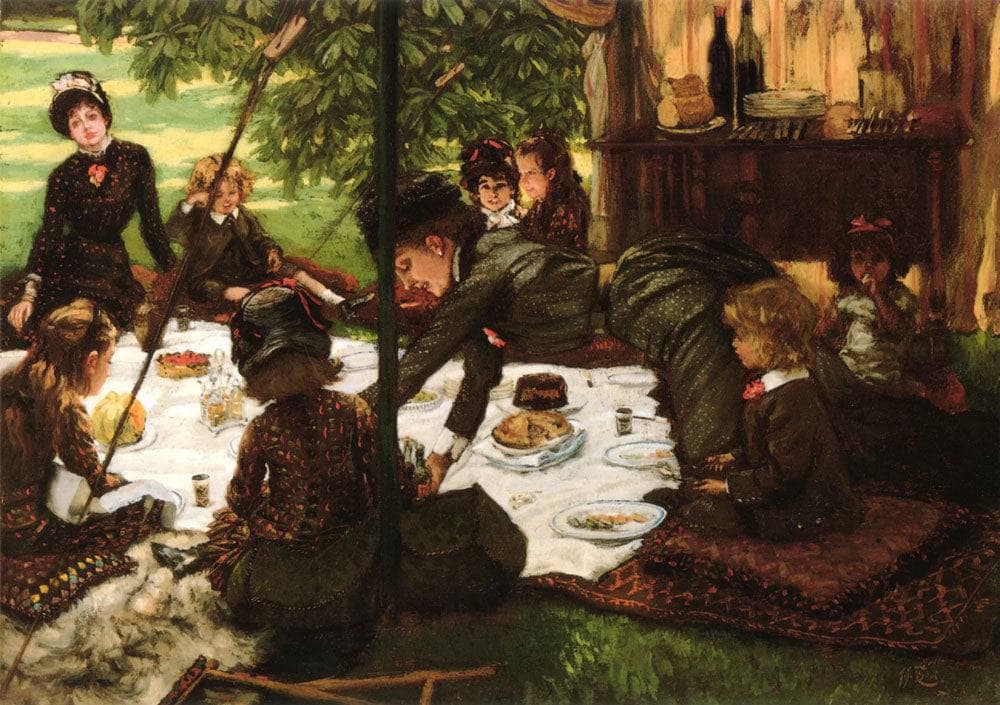 Children's Party by James Tissot — hand-painted portrait oil painting reproduction on canvas