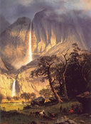 Cho-looke, the Yosemite Fall by Albert Bierstadt — hand-painted animal oil painting reproduction on canvas