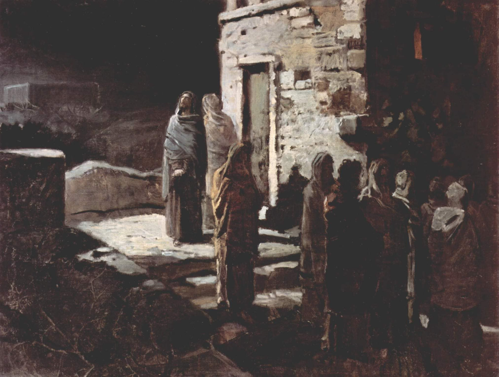 Christ and his disciples entered the Garden of Gethsemane
