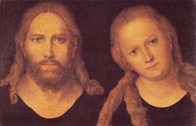 Christ and Mary in entryway