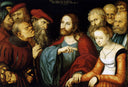 Christ and the Adulteress by Lucas Cranach the Elder — religion oil painting wall art, Northern Renaissance