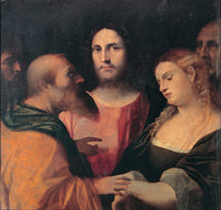 Christ and the adulteress by Palma Vecchio — hand-painted cultural oil painting reproduction on canvas
