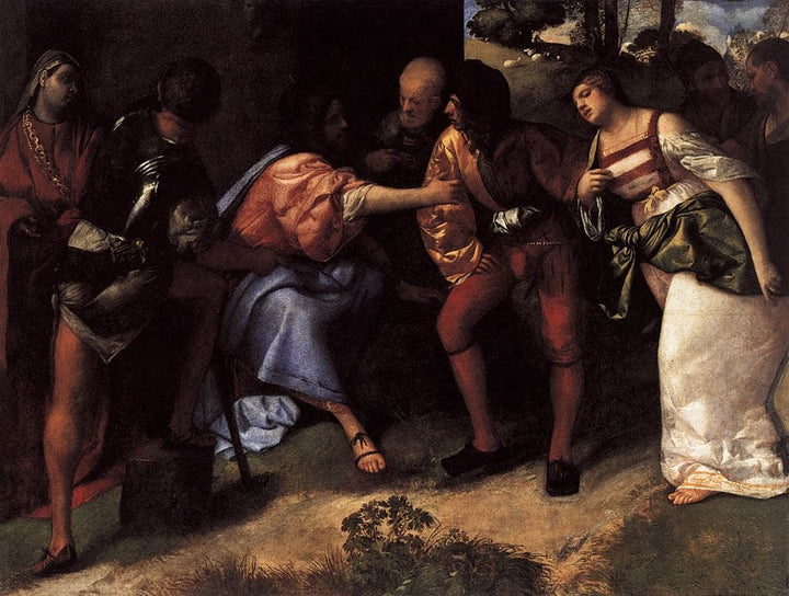 Christ and the Adulteress by Titian — hand-painted portrait oil painting reproduction on canvas
