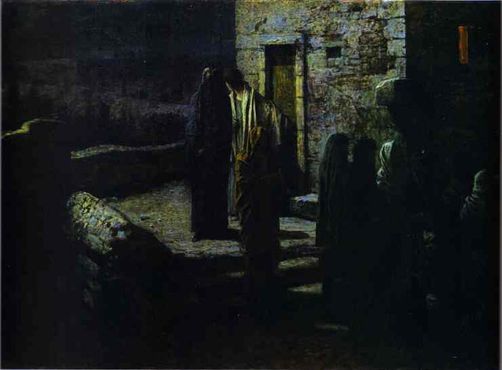 Christ and the Disciples Going out into the Garden of Gethsemane after the Last Supper by Nikolai Ge — hand-painted architectural oil painting reproduction on canvas