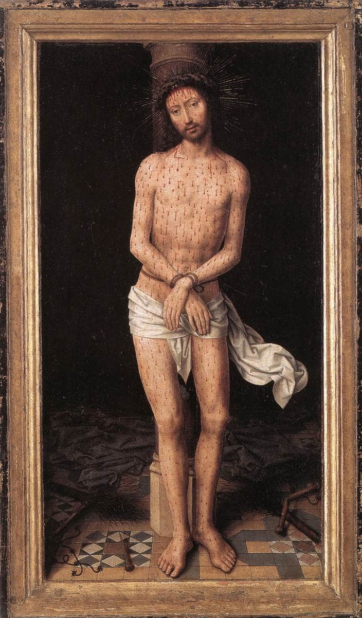 Christ at the Column by Hans Memling — hand-painted cultural oil painting reproduction on canvas