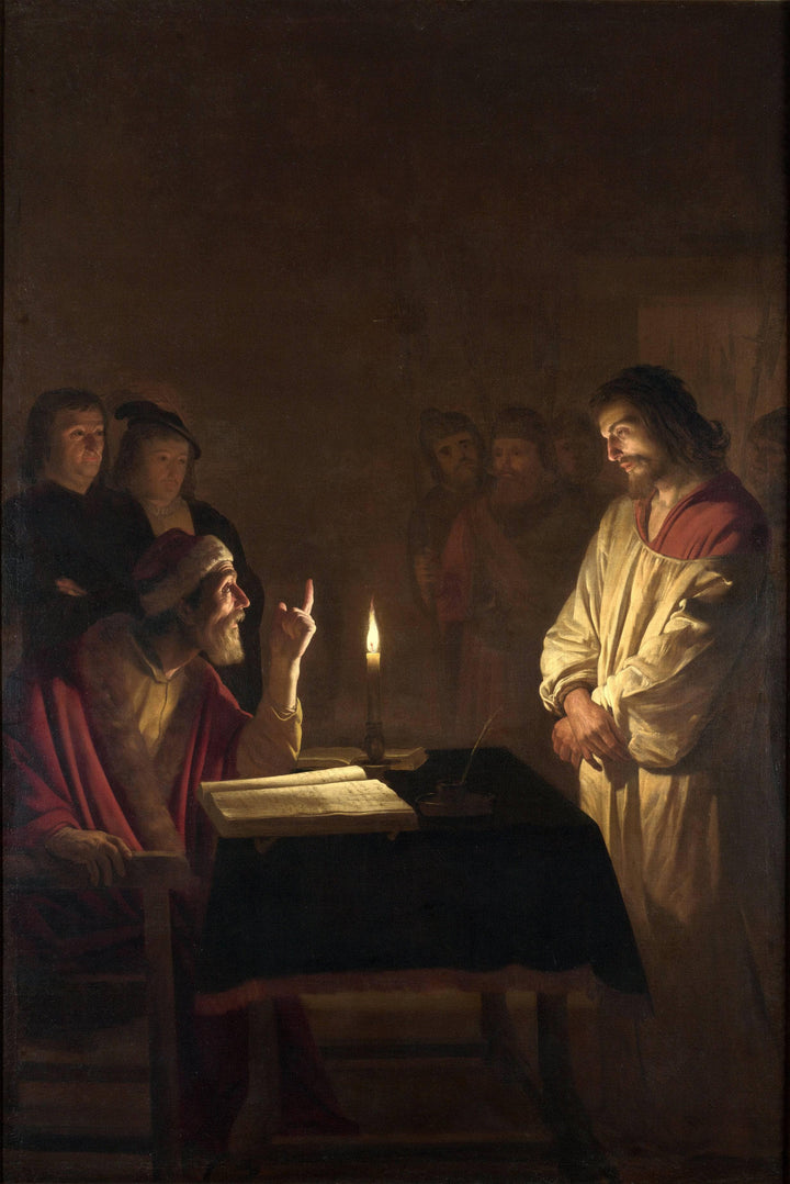 Christ Before the High Priest by Gerard van Honthorst — hand-painted cultural oil painting reproduction on canvas