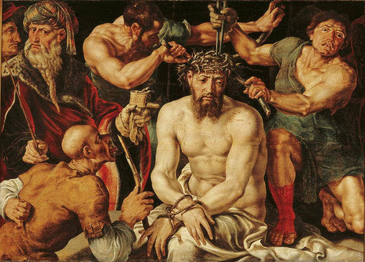 Christ crowned with thorns by Maerten van Heemskerck — hand-painted cultural oil painting reproduction on canvas