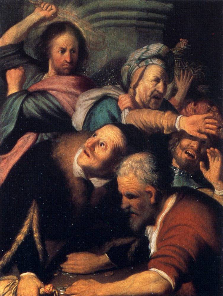 Christ Driving the Moneychangers from the Temple - Rembrandt