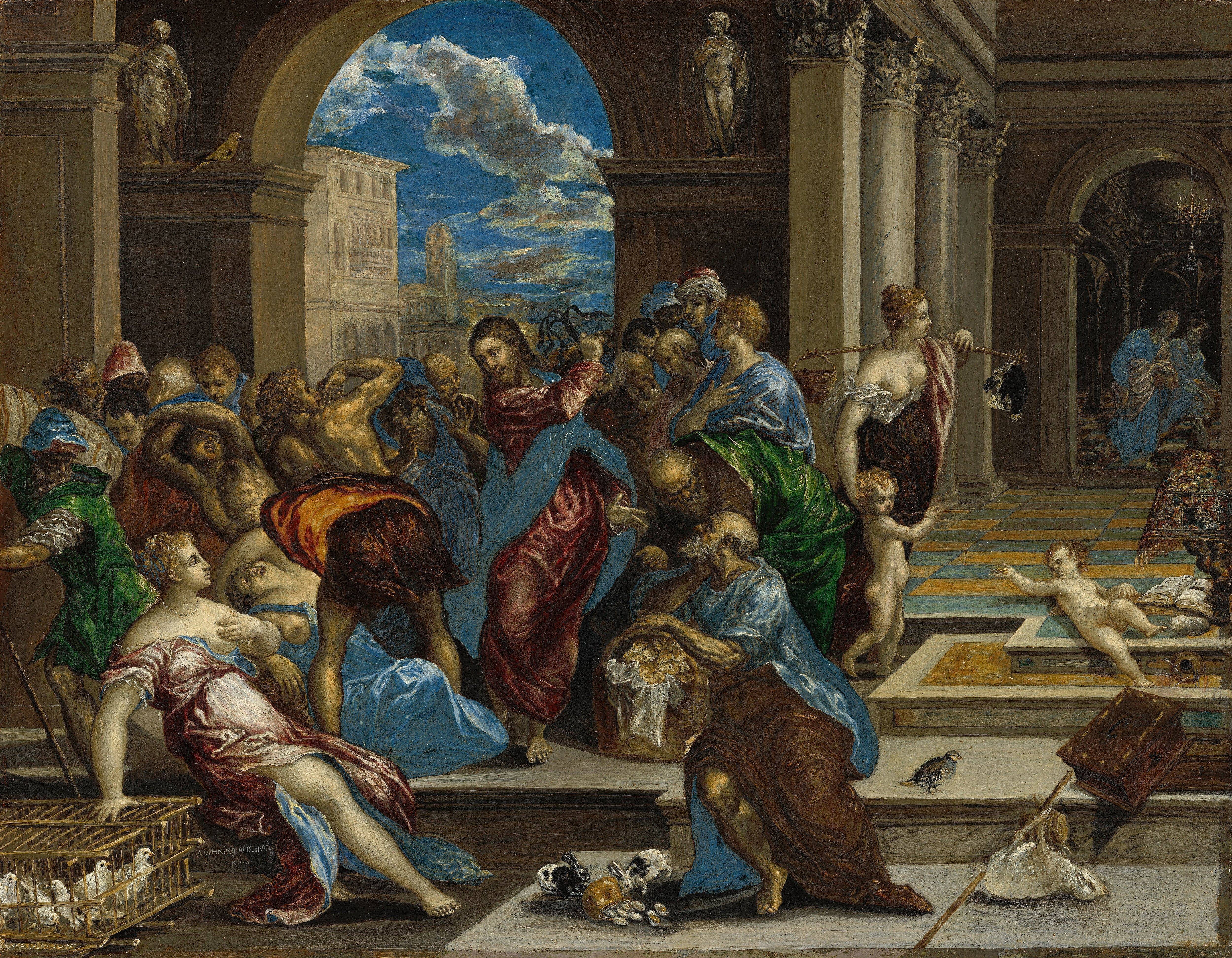 Christ driving the Traders from the Temple - El Greco