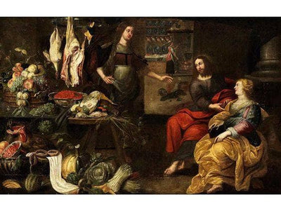 Christ in the house of Marta and Maria in master bedroom