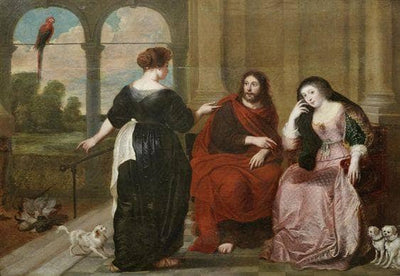 Christ in the House of Martha and Mary by Erasmus Quellinus the Younger — oil painting reproduction