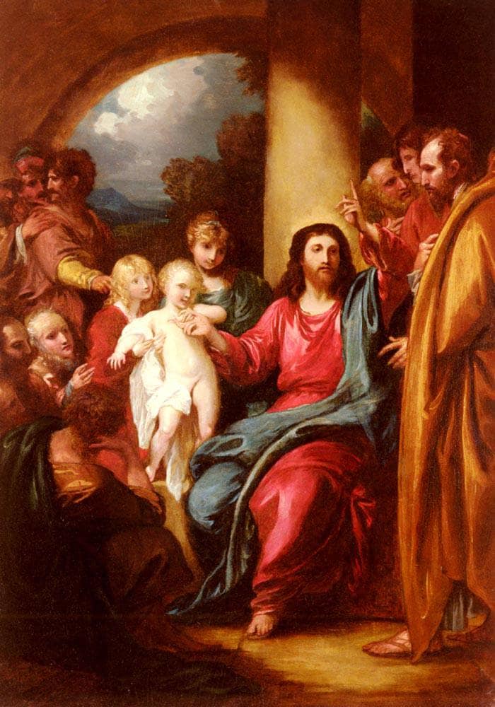Christ Showing A Little Child As The Emblem Of Heaven by Benjamin West — hand-painted cultural oil painting reproduction on canvas