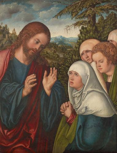 Christ taking leave of his mother in bedroom