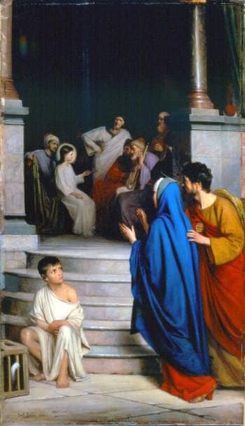 Christ Teaching at the Temple on gallery wrap
