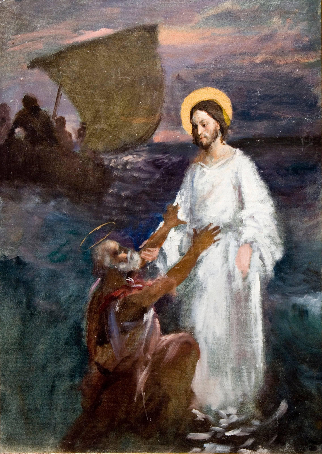 Christ Walks on Water by Eero Järnefelt — hand-painted cultural oil painting reproduction on canvas